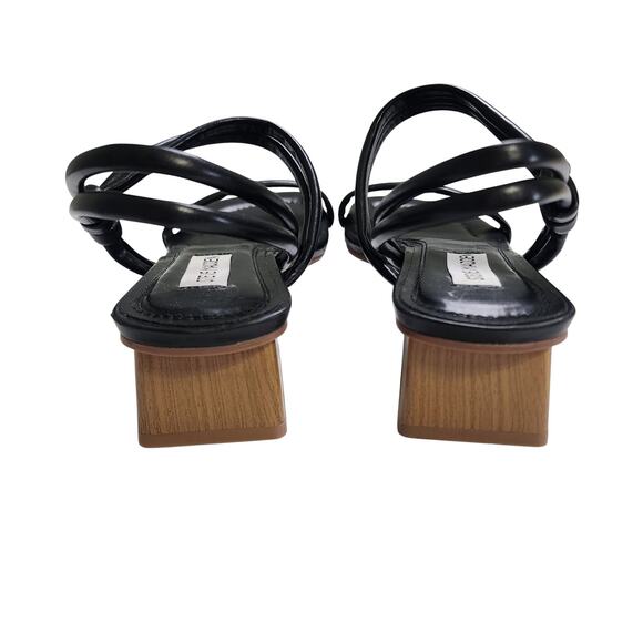 Steve Madden Womens Ensure Slingback Sandal Size 7.5 Black Square Toe Block Heel - Picture 6 of 10